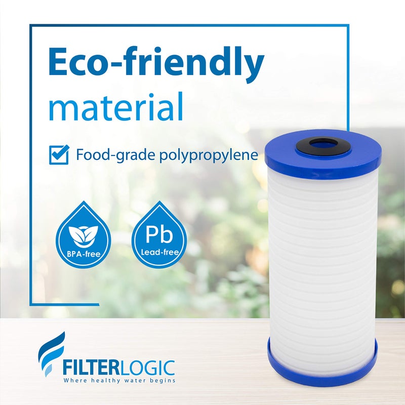 Filterlogic AP810 Whole House Water Filter, Replacement for 3MÂ® Aqua-Pure AP810, AP801, AP811, WhirlpoolÂ® WHKF-GD25BB, WHKF-DWHBB, 5 Micron, 10" x 4.5", Well & Tap Water Filter, Pack of 3 - Image 3